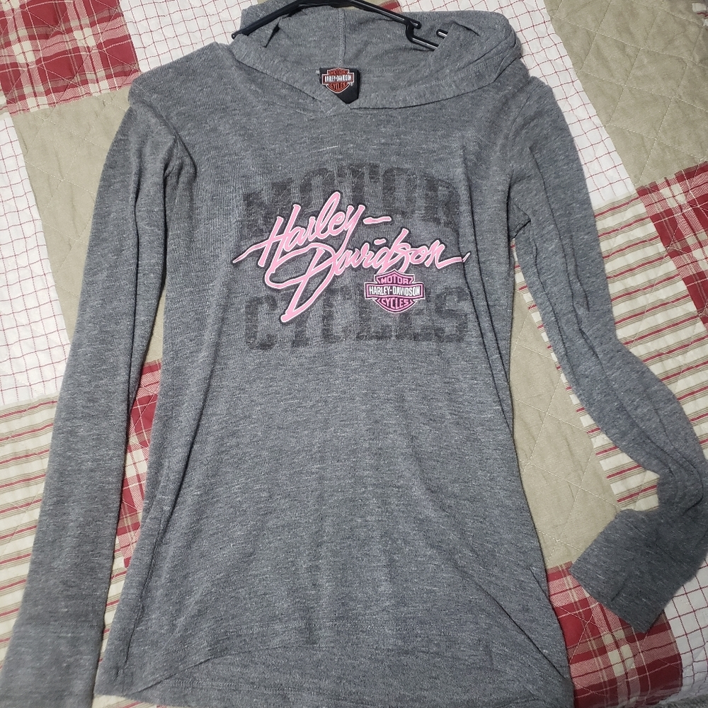 Harley Long sleeve tee with Hood